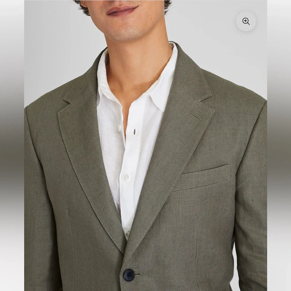 Club Monaco Men's Irish Linen Blazer Olive Green Resort Wear Size 40 NWT